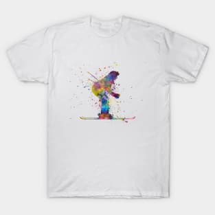 watercolor skier woman T-Shirt